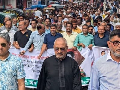 সাগর হত‍্যাকারীদের গ্রেফতার দাবিতে বিএনপির বিক্ষোভ 