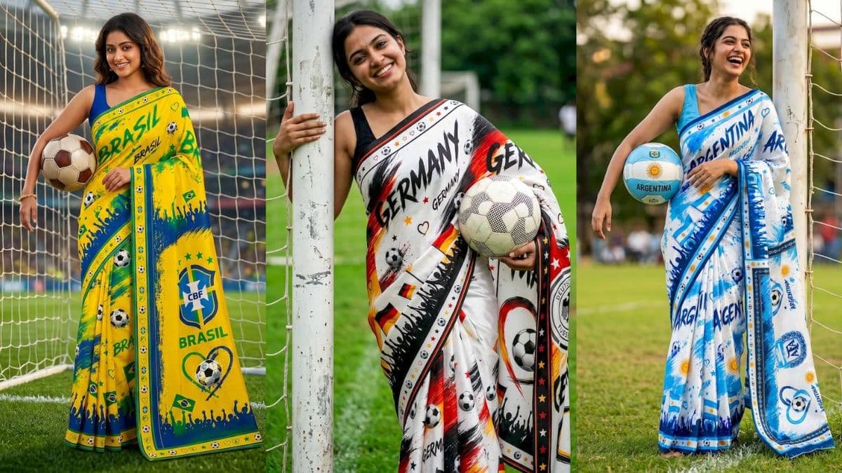  বিশ্বকাপের হাওয়ায় ফ্যাশন বাজারে বাড়ছে ফুটবল থিমের শাড়ির জনপ্রিয়তা 