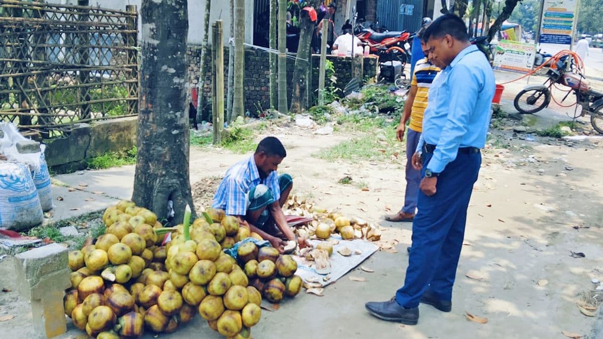 তাপপ্রবাহে স্বস্তির খোঁজে ময়মনসিংহে তালের শাঁস